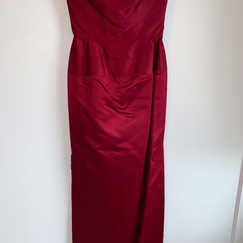 Strapless Red Column Dress